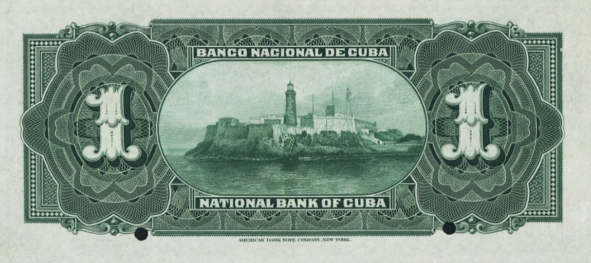 Back of Cuba p65s: 1 Peso from 1905