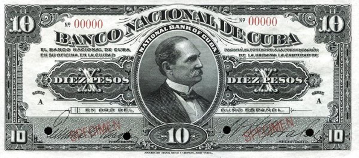 Front of Cuba p68s: 10 Pesos from 1905