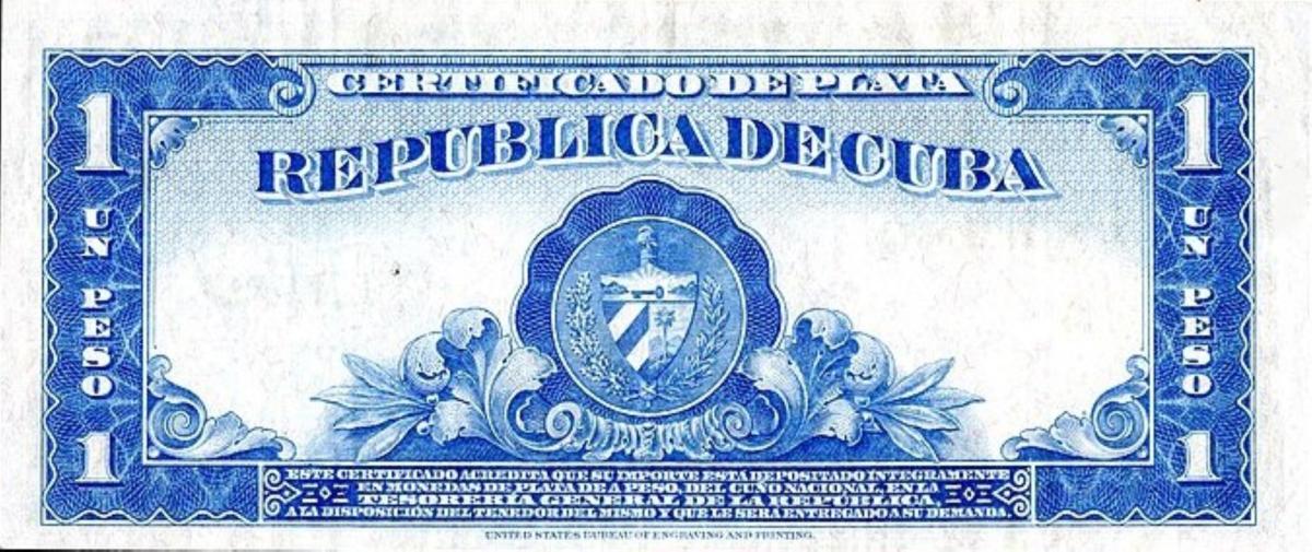 Back of Cuba p69b: 1 Peso from 1936