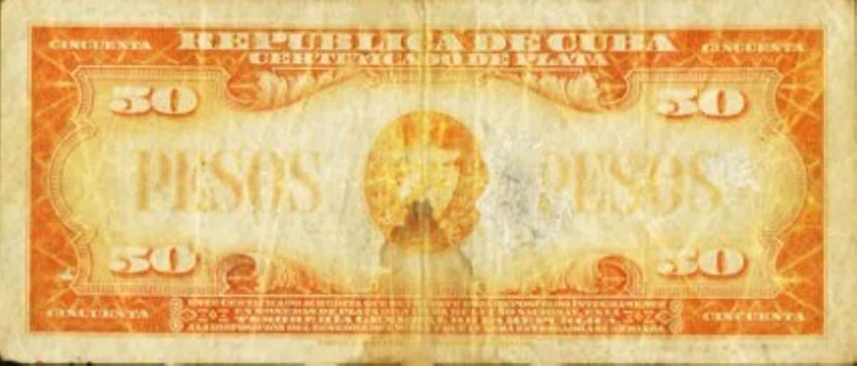 Back of Cuba p73a: 50 Pesos from 1934