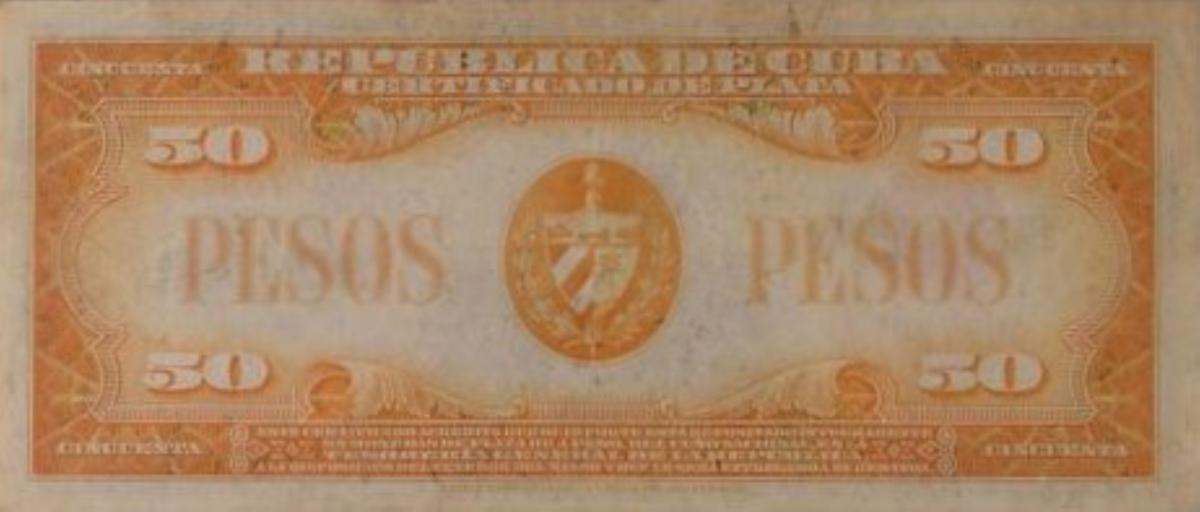 Back of Cuba p73b: 50 Pesos from 1936