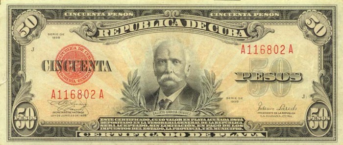 Front of Cuba p73d: 50 Pesos from 1938