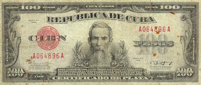 Front of Cuba p74c: 100 Pesos from 1943