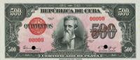 p75 from Cuba: 500 Pesos from 1944
