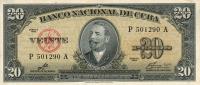 p80c from Cuba: 20 Pesos from 1960