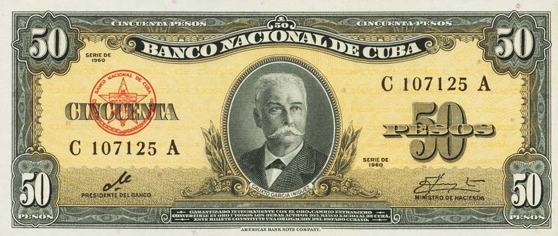 Front of Cuba p81c: 50 Pesos from 1960