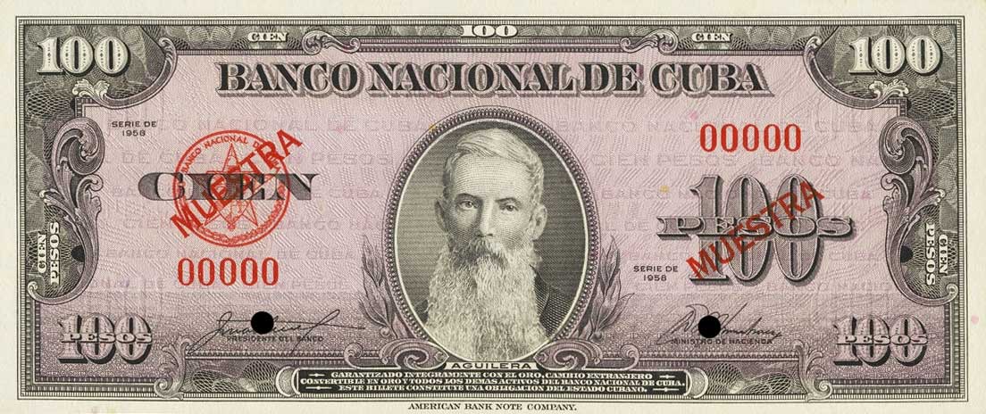 Front of Cuba p82s3: 100 Pesos from 1958