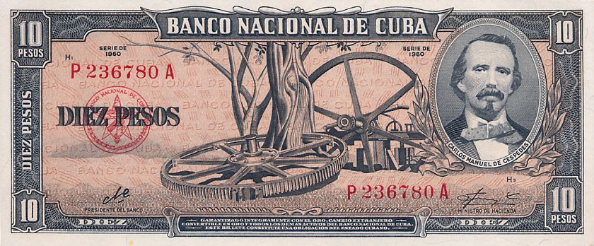 Front of Cuba p88c: 10 Pesos from 1960