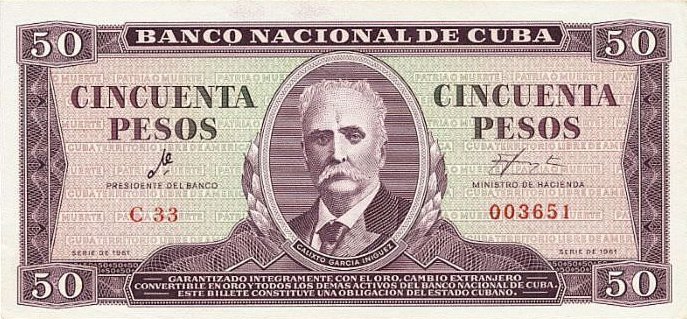 Front of Cuba p98a: 50 Pesos from 1961