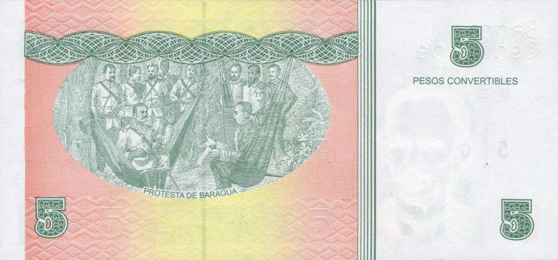 Back of Cuba pFX48: 5 Pesos Convertibles from 2006