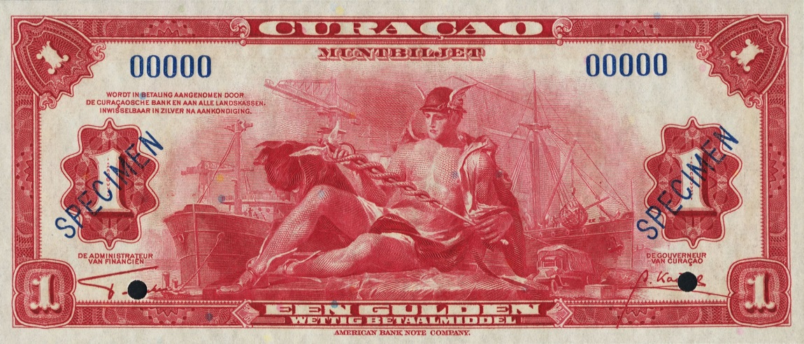 Front of Curacao p35s1: 1 Gulden from 1942