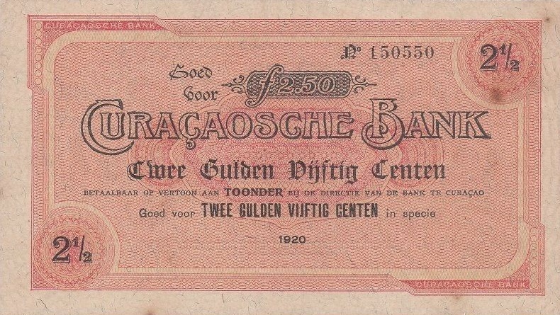 Front of Curacao p7Cr: 2.5 Gulden from 1920