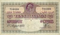 p17 from Cyprus: 10 Shillings from 1933