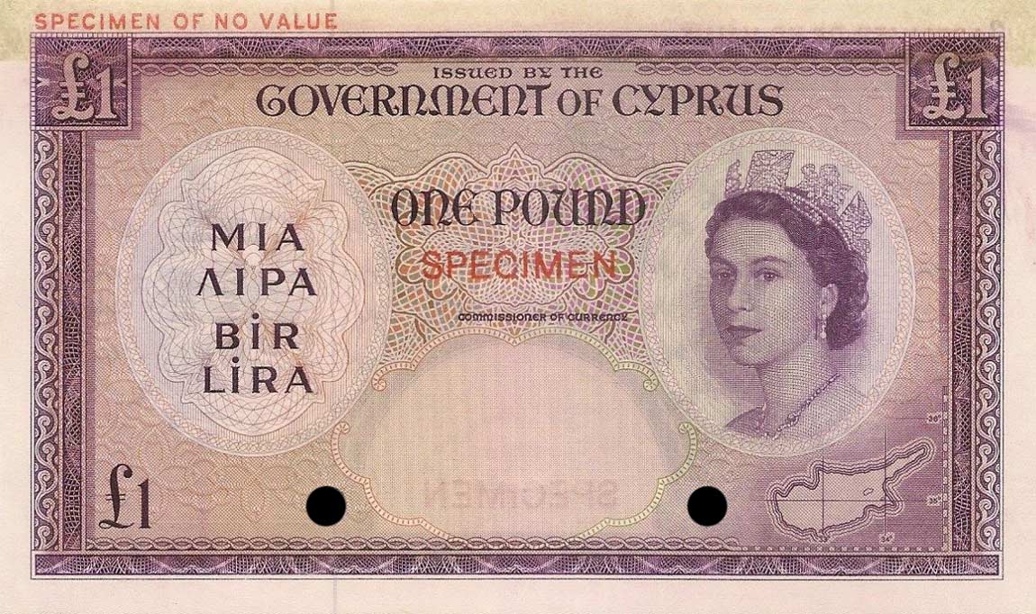 Front of Cyprus p35ct: 1 Pound from 1955