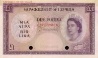 p35ct from Cyprus: 1 Pound from 1955