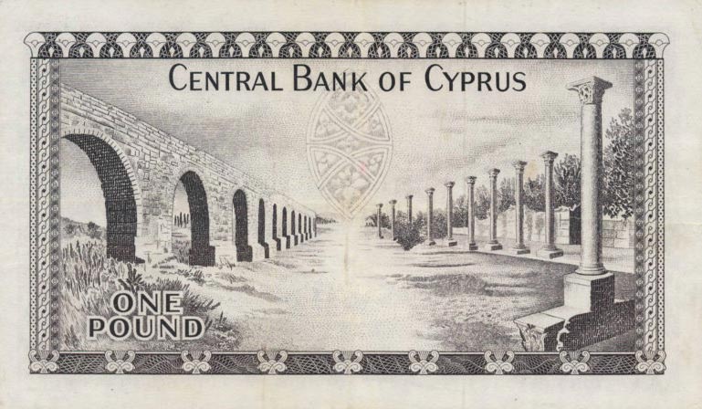 Back of Cyprus p43a: 1 Pound from 1966