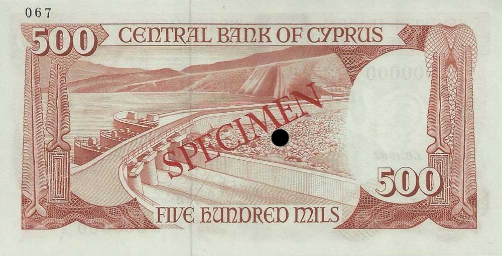 Back of Cyprus p45s: 500 Mils from 1982