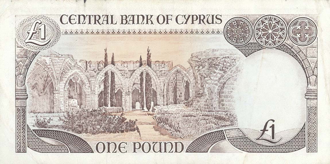 Back of Cyprus p53c: 1 Pound from 1993