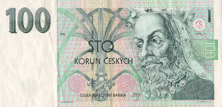 Front of Czech Republic p12a: 100 Koruna from 1995