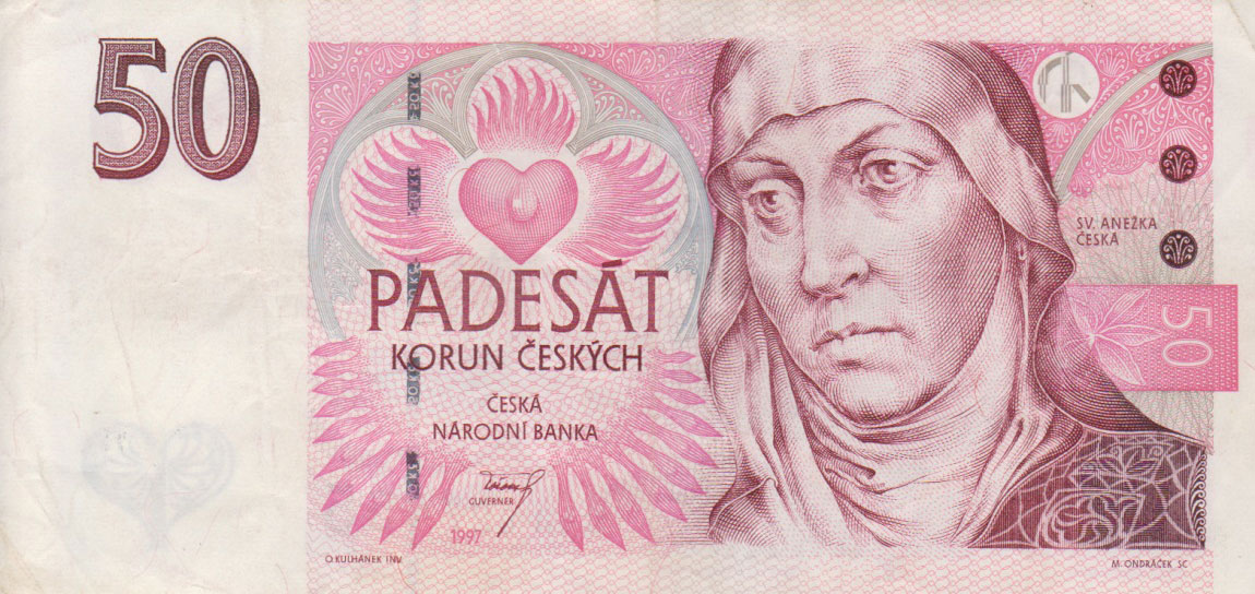 Front of Czech Republic p17a: 50 Korun from 1997