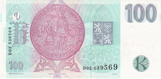 Back of Czech Republic p18b: 100 Korun from 1997