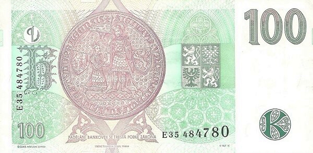 Back of Czech Republic p18c: 100 Korun from 1997