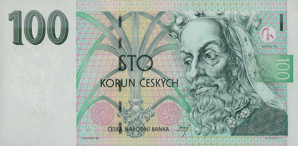 Front of Czech Republic p18d: 100 Korun from 1997