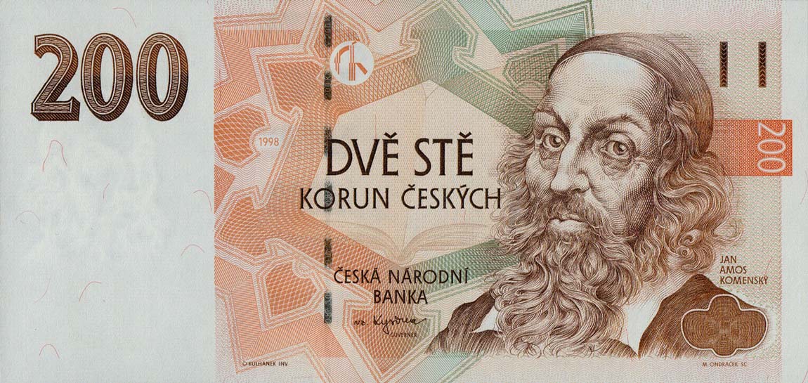 Front of Czech Republic p19c: 200 Korun from 1998