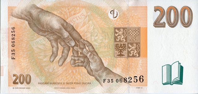 Back of Czech Republic p19d: 200 Korun from 1998