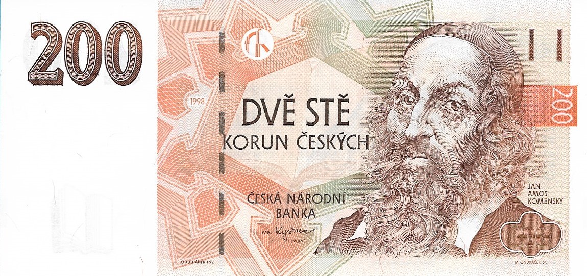 Front of Czech Republic p19e: 200 Korun from 1998