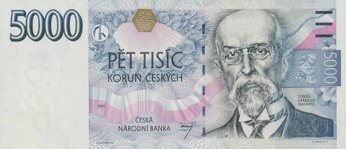 Front of Czech Republic p23a: 5000 Korun from 1999