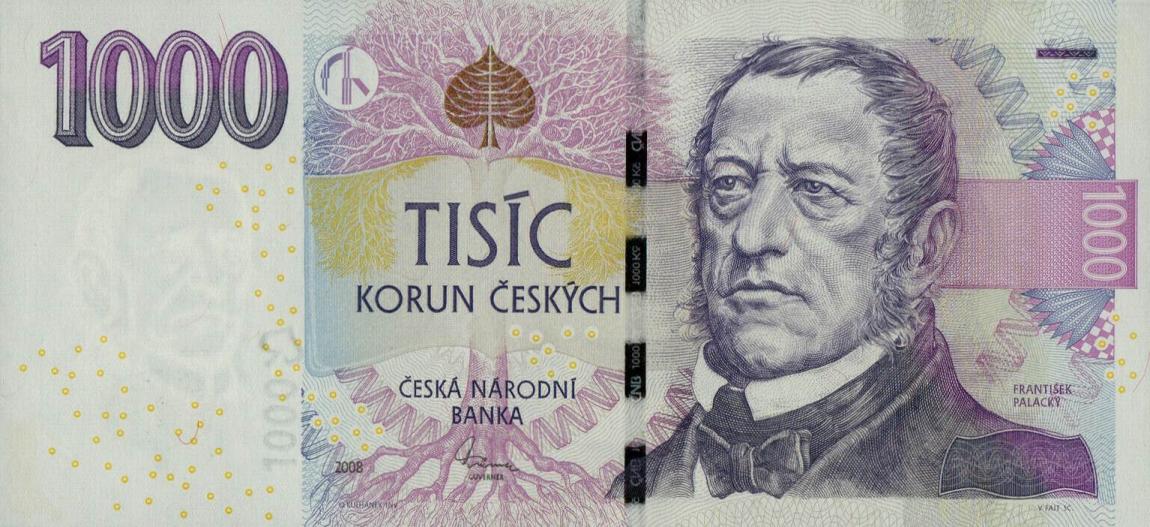 Front of Czech Republic p25a: 1000 Korun from 2008