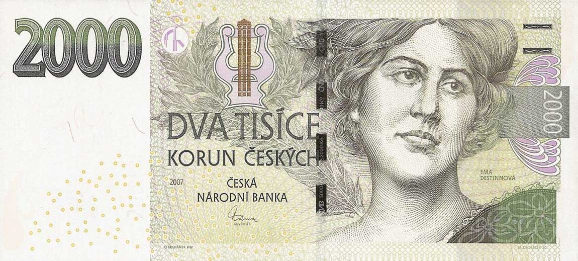 Front of Czech Republic p26a: 2000 Korun from 2007