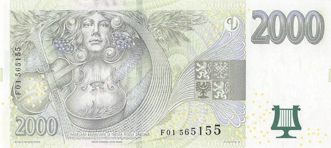 Back of Czech Republic p26d: 2000 Korun from 2007