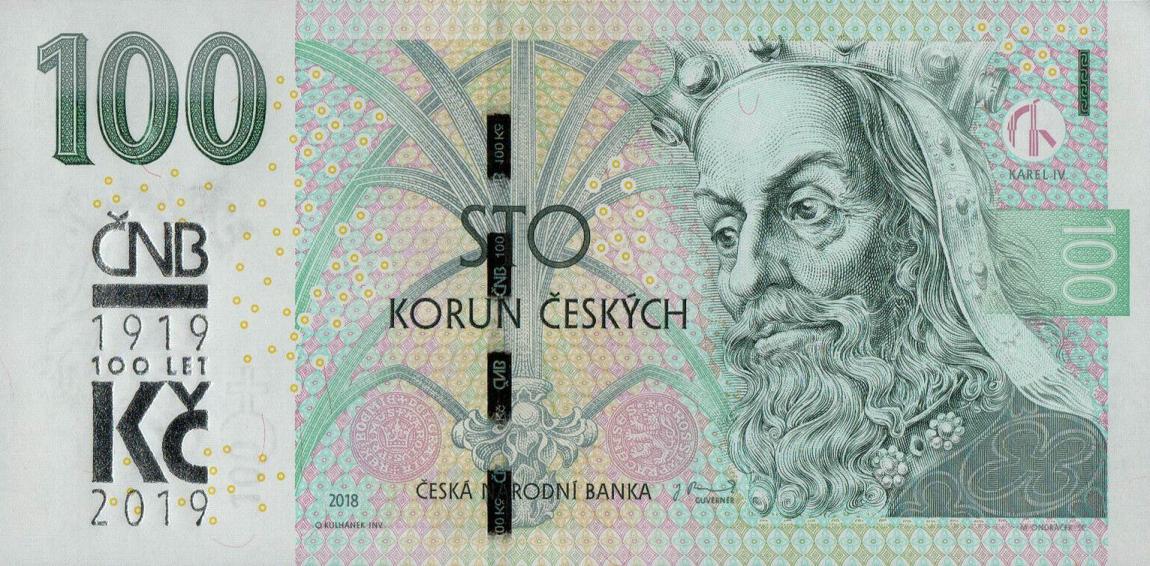 Front of Czech Republic p31: 100 Korun from 2019