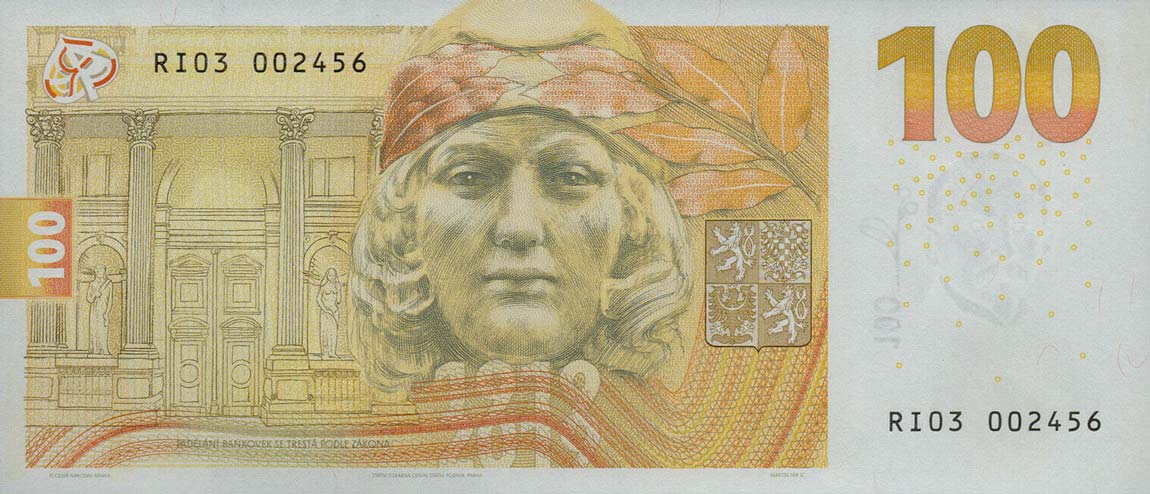 Back of Czech Republic p33: 100 Korun from 2019