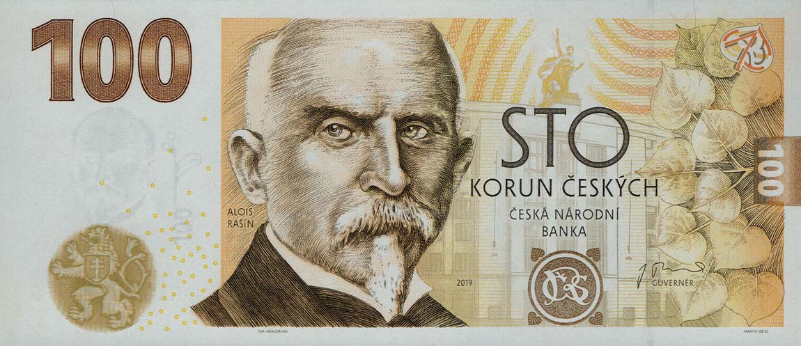 Front of Czech Republic p33: 100 Korun from 2019