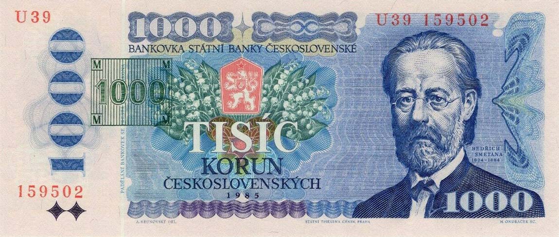 Front of Czech Republic p3b: 1000 Korun from 1993