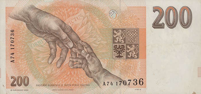 Back of Czech Republic p6a: 200 Koruna from 1993