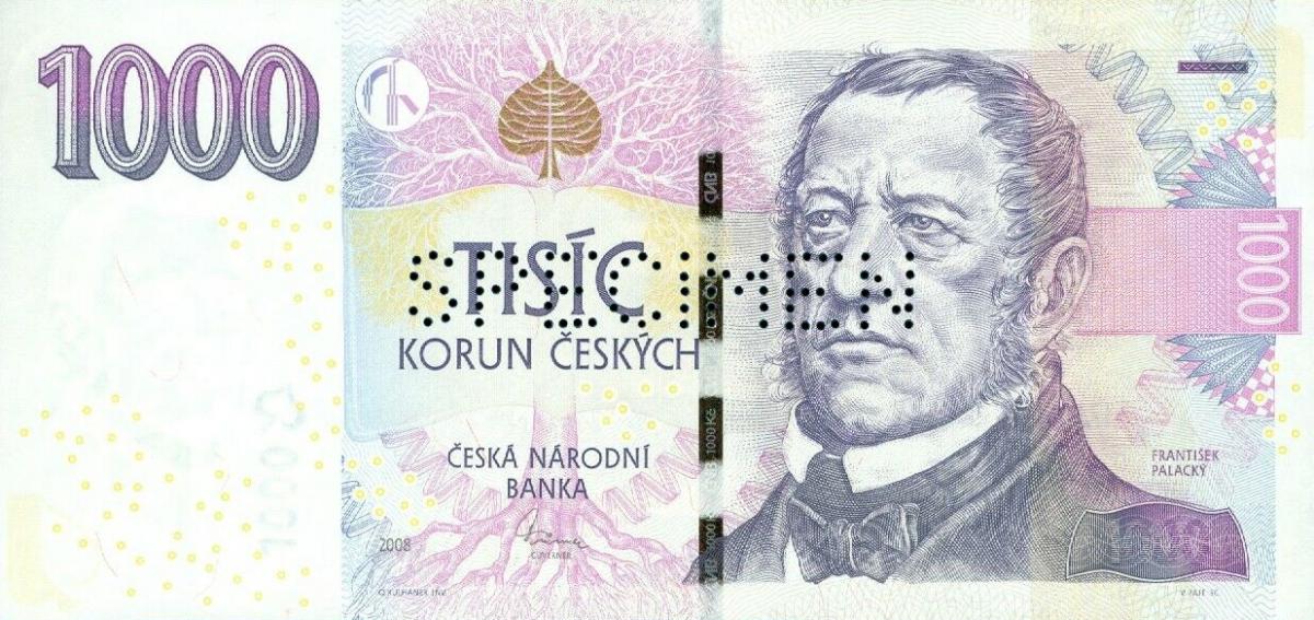 Front of Czech Republic p25s: 1000 Korun from 2008