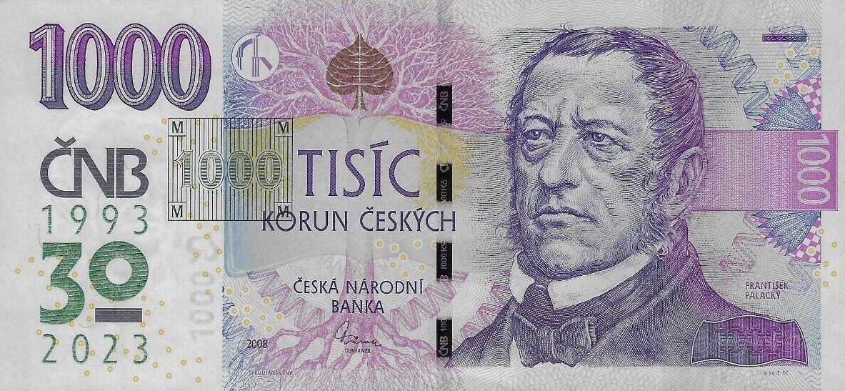 Front of Czech Republic p32: 1000 Korun from 2023