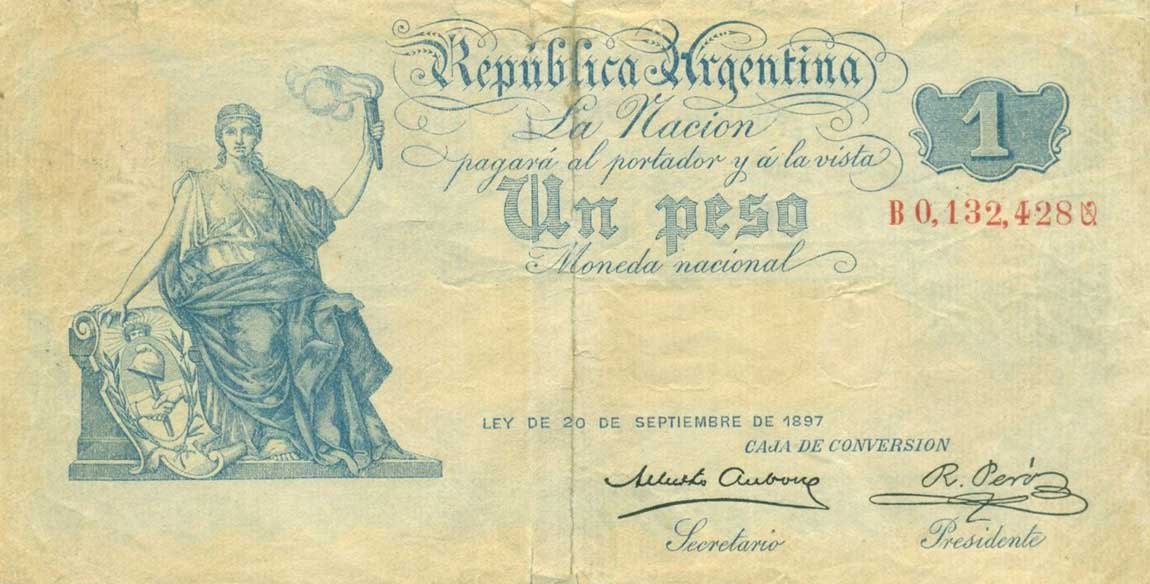 Front of Argentina p235: 1 Peso from 1900