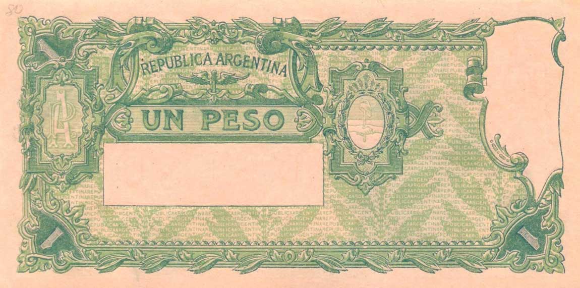 Back of Argentina p243a: 1 Peso from 1908