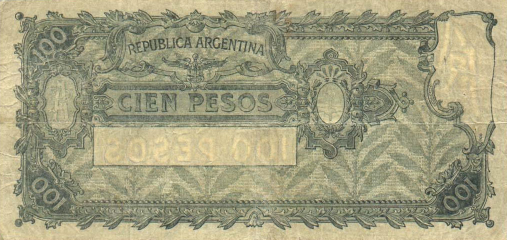 Back of Argentina p247b: 100 Pesos from 1926