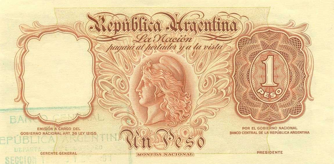 Front of Argentina p249A: 1 Peso from 1938