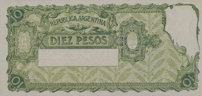 Back of Argentina p253a: 10 Pesos from 1936