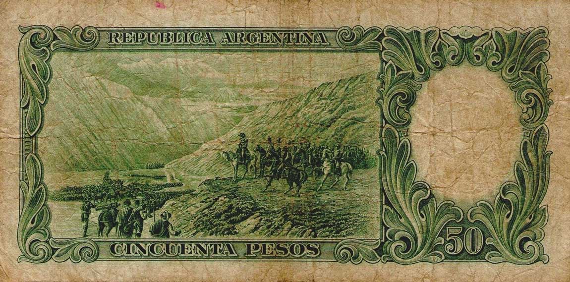 Back of Argentina p266b: 50 Pesos from 1942