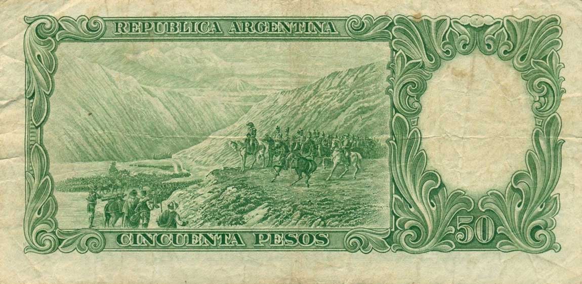 Back of Argentina p266c: 50 Pesos from 1942