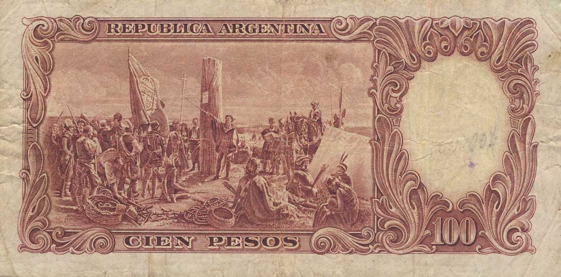 Back of Argentina p267A: 100 Pesos from 1935