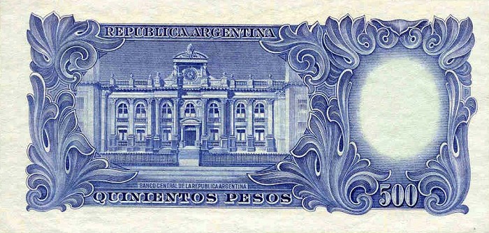 Back of Argentina p268A: 500 Pesos from 1935
